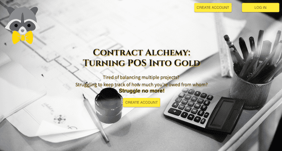 screenshot of Contract Alchemy website