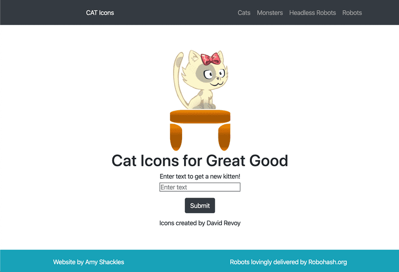 screenshot of Icons for Great Good website